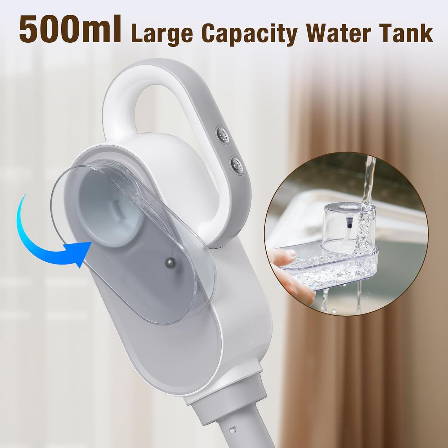 Steam Mop, 13-in-1 Powerful Handheld Steam Cleaner with 13 Accessories, 500ML Removable Tank, 23FT Power Cable, Detachable Steam Mops for Floor Cleaning, Tiles, Windows, Tile Grout, Carpets, Furniture