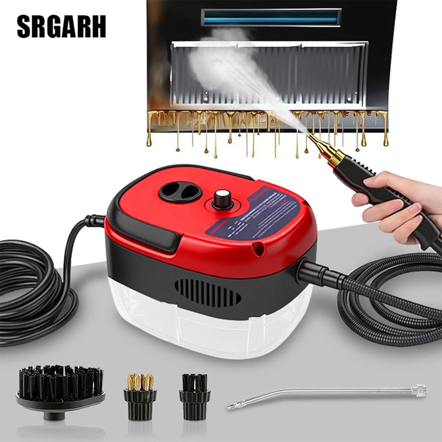 Handheld Steam Cleaner, 2500W Portable High Temp Bathroom Power Steamer Cleaning Machine High Pressure Steam Cleaner For Home Use Kitchen Grease Car Detailing