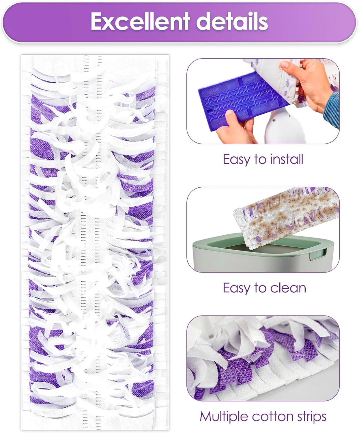 (45 Pack) PowerMop Replacement Power Mop Pads for Swiffer PowerMop, Disposable PowerMop Mopping Pad Refills Compatible with Swiffer PowerMop, Multi-Surface Mop Pad Refills for Floor Cleaning