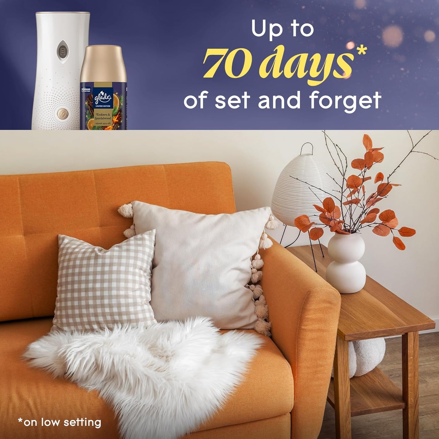 Glade Automatic Spray Refill, Embers & Sandalwood, Scented Air Freshener for Home and Bathroom, 6.2 Oz, 2 Count