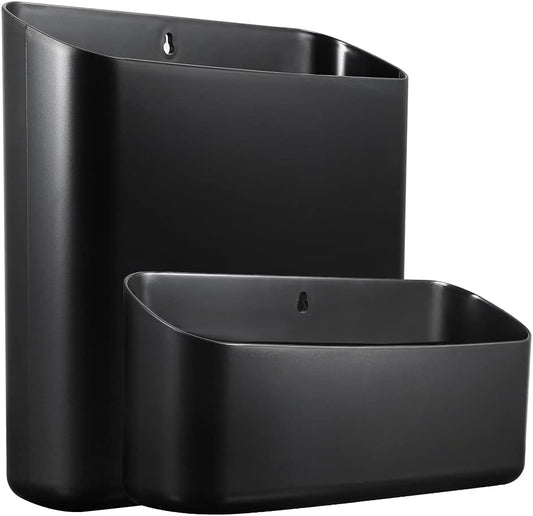 Picowe Magnetic Laundry Storage, Large Lint Holder Bin for Laundry Room, Space-Saving Trash Container Hanging on Dryer, Washer or Wall Mount Trash Bin (Black)