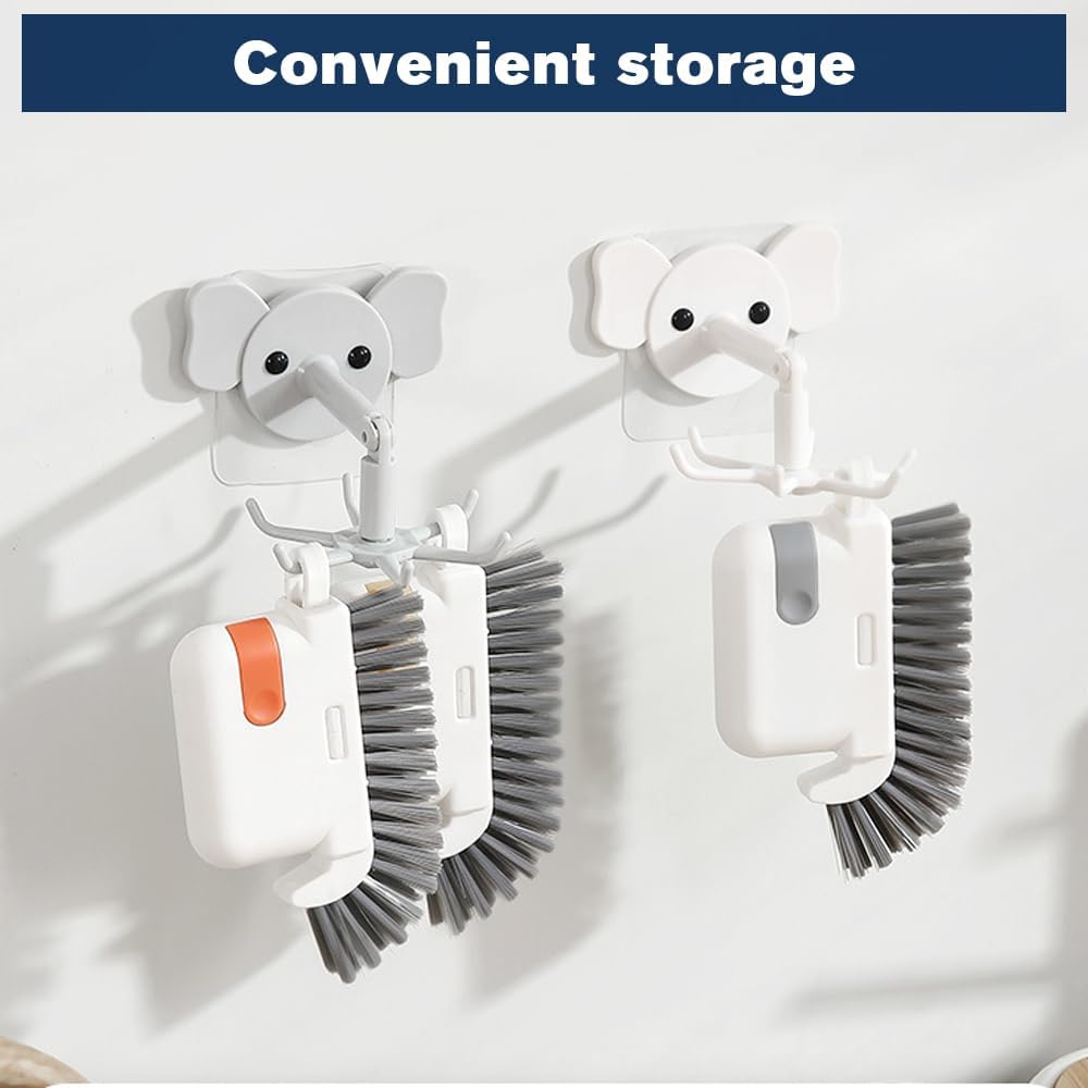 3 in 1 Groove Cleaning Brush, 2025 New Multifunction Window Track Cleaner Brush, Hanging Hard Bristle Cleaner Brushes for Kitchen (Grey)