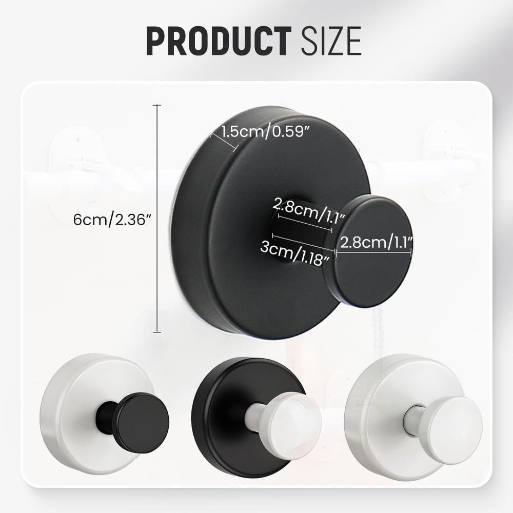 Suction Cup Hooks for Wreaths, 2025 New No Drill Suction Cup Hooks on Glass, Wreath Hanger for Front Door, Rustproof Hook Holder Towel Hook for Window Bathroom Mirrors Tile (4, White)