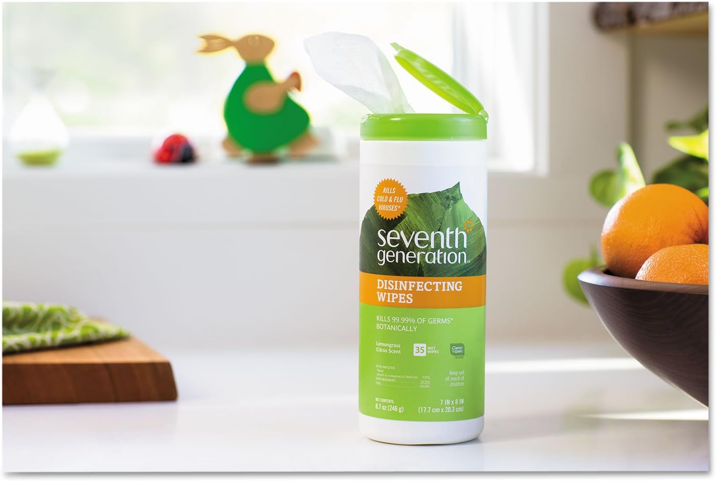 Seventh Generation Multi Surface Disinfecting Wipe, 35 Count Canister - 12 per case.