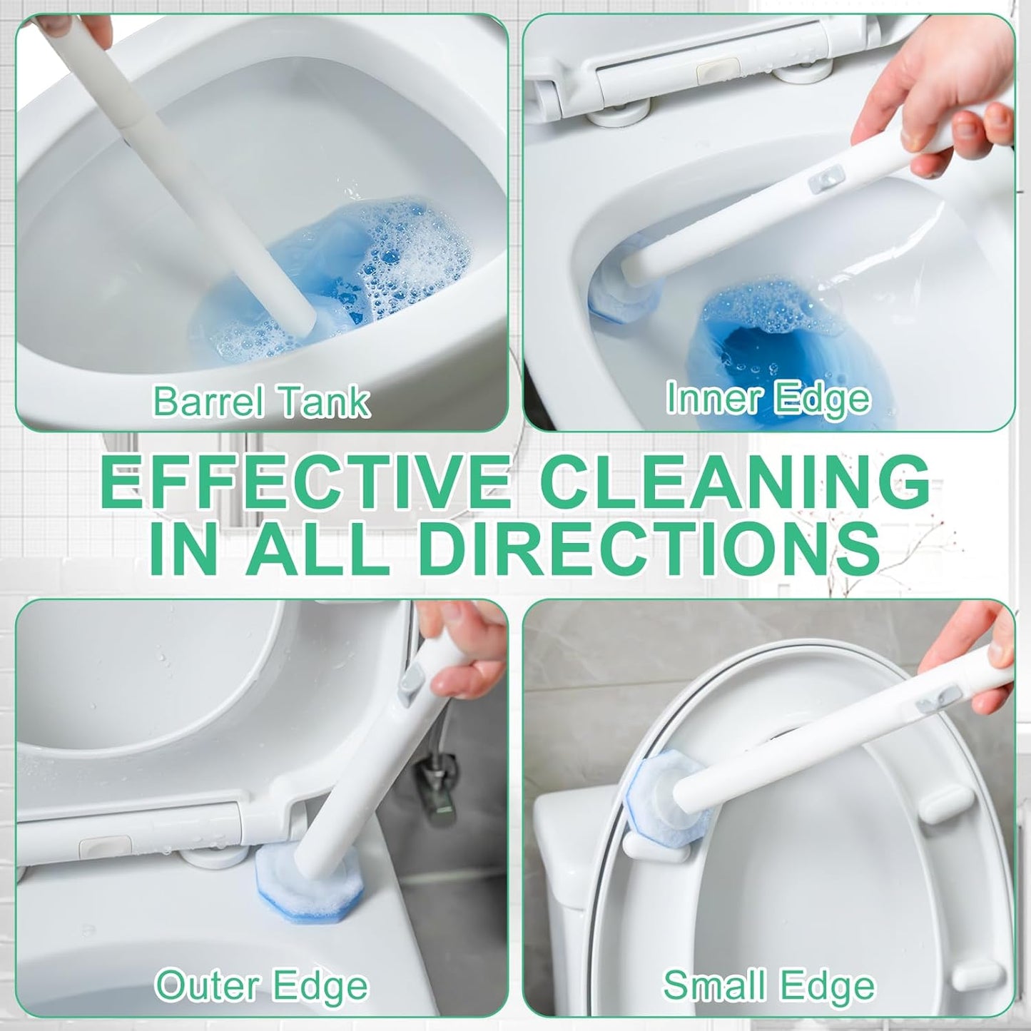 100 Count Toilet Wand Refills for Clorox, Disposable Toilet Brush Compatible with Clorox ToiletWand Cleaning System, Upgrade Fiber Bowl Cleaner Brush for Closestool Cleaning