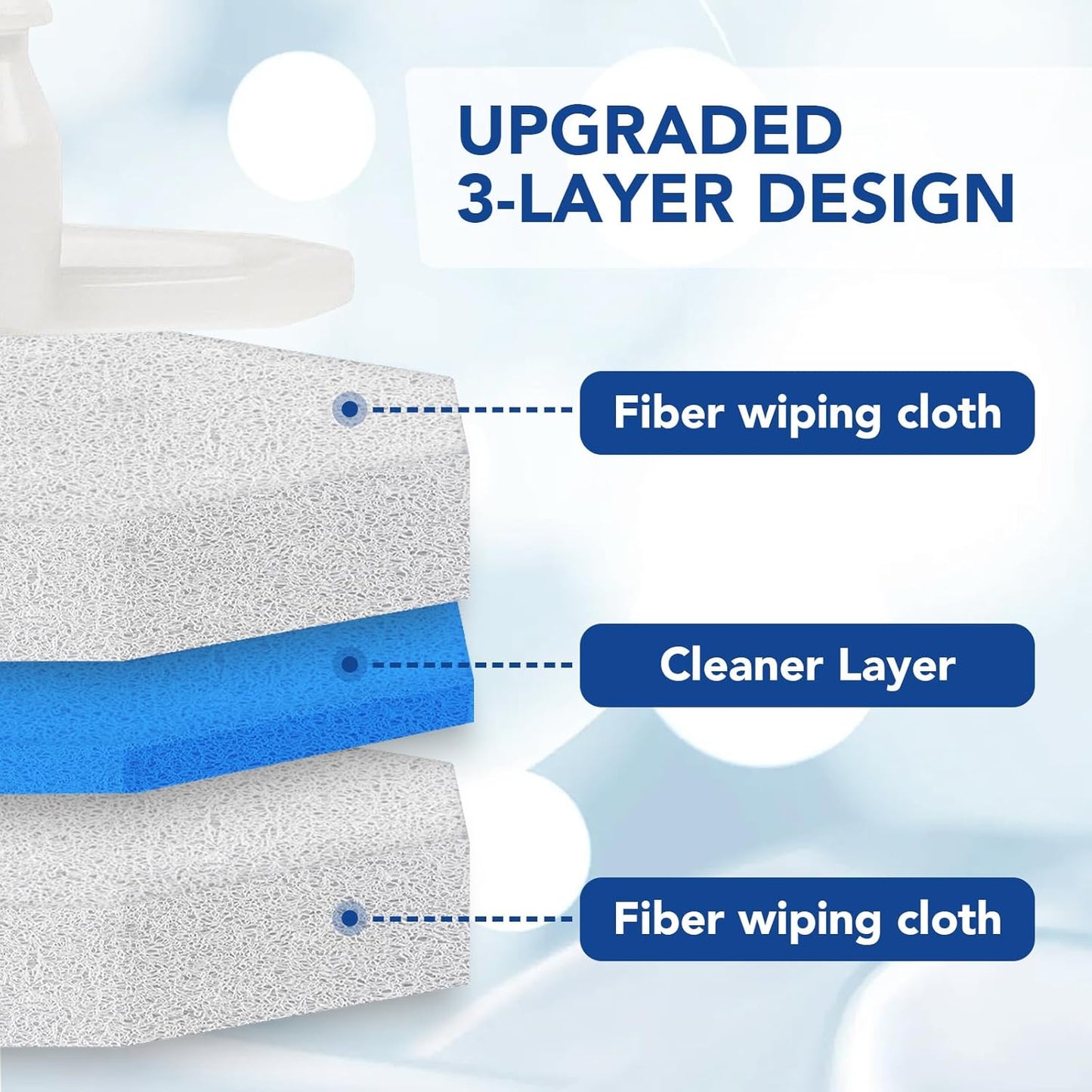 50 Count Toilet Wand Refills for Clorox - Pre-Loaded Cleaner Heads Compatible with Clorox Wand Refills for Quick and Easy Cleaning