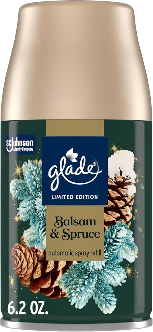 Glade Automatic Spray Refill, Balsam & Spruce, Scented Air Freshener for Home and Bathroom, 6.2 Oz