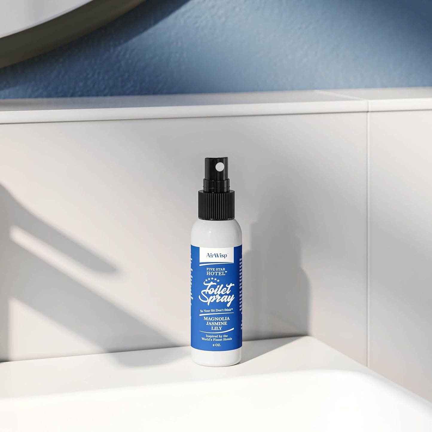 AirWisp Toilet Spray - Magnolia Jasmine and Lily - Pre Poop Spray Odor Eliminator - 2 oz. Bottle - Up To 100 Uses Per Bottle - Bathroom Accessories - Made in the USA