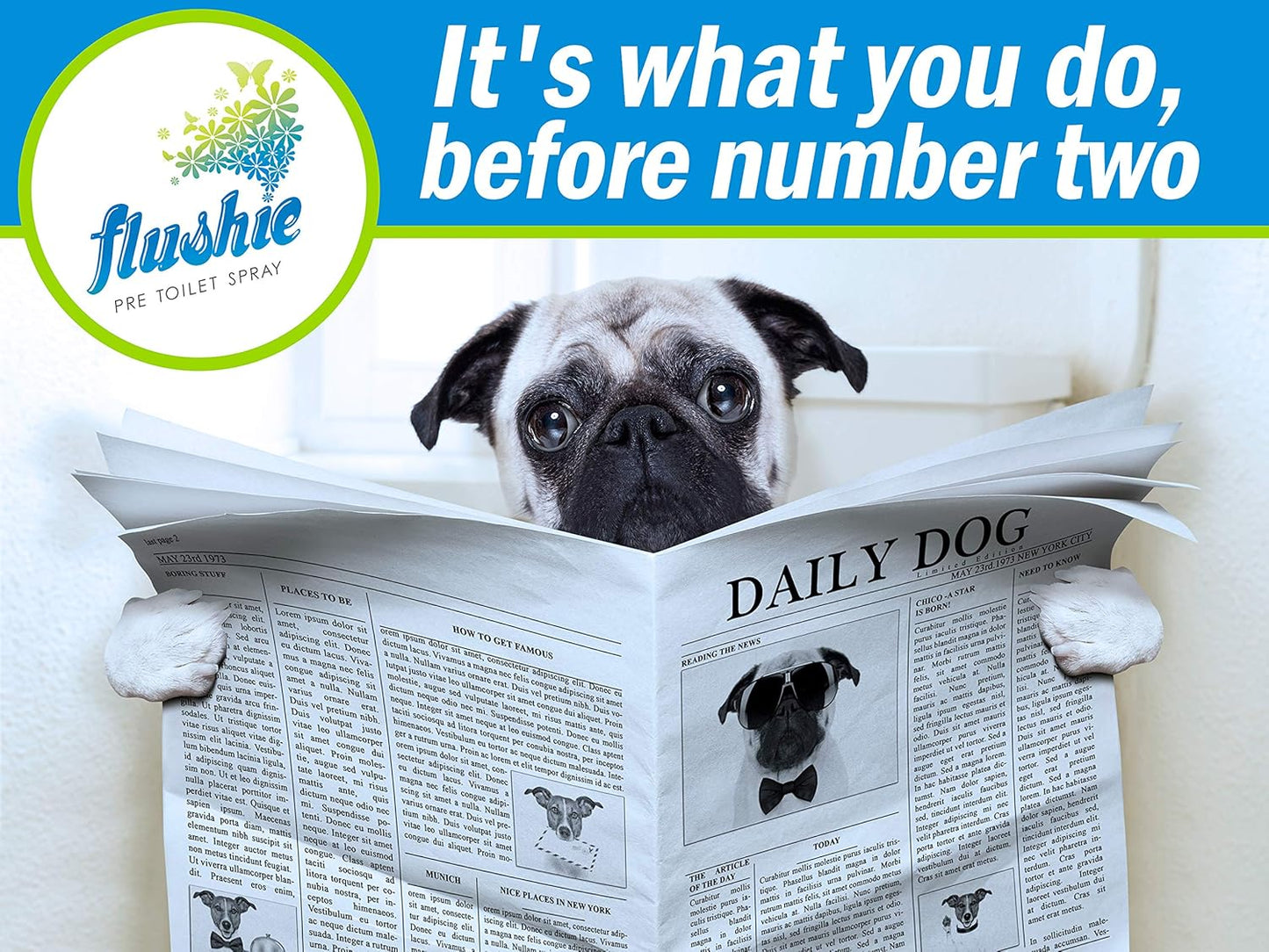 Flushie Pre-Toilet Spray: Travel Size Bathroom Spray for Toilet Deodorizer (4oz - Linen, 3 Pack)